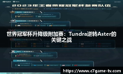 世界冠军杯升降级附加赛：Tundra逆转Aster的关键之战